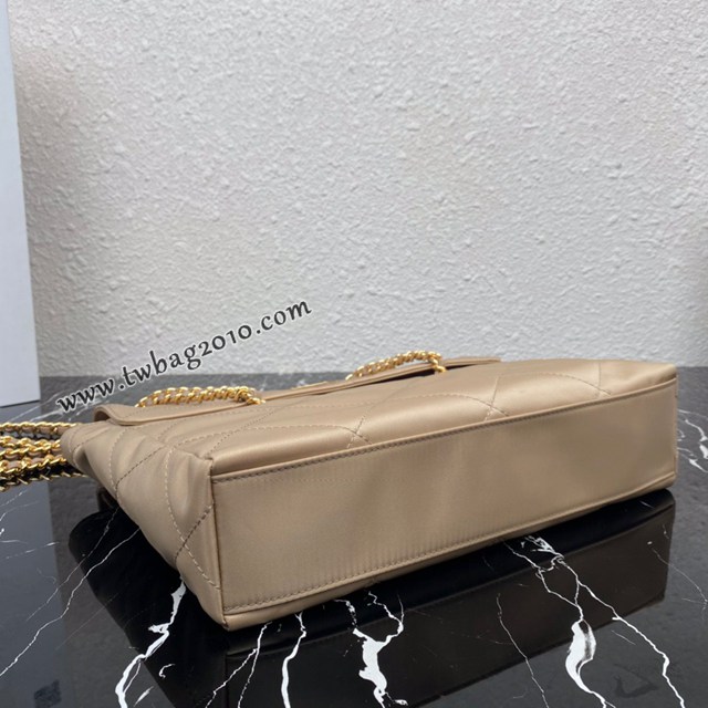 Prada專櫃新款中古翻蓋款肩背包 1BD622 普拉達Vintage中古鏈條菱格流浪包 csp1371